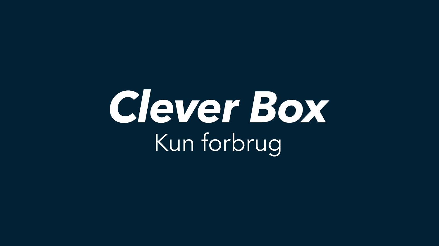 Clever Box - betal kun for forbrug inkl. ladeboks.